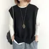 Chal de Punto para Mujer, Otoño 2026, Color Sólido, Corte Holgado, Cuello Redondo, Jersey Irregular, Chaleco Corto, Ropa de Abrigo