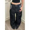 Jeans de Mezclilla Patchwork Jacquard Estilo Americano Old Money Otoño para Hombre Pierna Recta Holgada Adelgazantes Casual de Alto Grado Versátiles Pantalones Largos