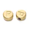 Letras Inglesas de Acero Inoxidable de 7 mm 26 Letras Color Acero Dorado Redondas Recubrimiento al Vacío Accesorios para Collares de Cuentas DIY
