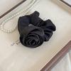 Vintage Bow High Elastic Rubber Tendon Hair Rings Women's Rose Hair Rope 2023 Nova Jaqueta de Couro Corda de Cabelo Feminino Acessórios de Cabelo