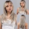 Nuevo Producto Europeo y Americano Cabello Mediano Largo Lacio Multicolor Opcional Peluca Tocado Peluca Sintética