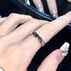 Anel Vintage Light Luxury Color Gem Incrustado Anel de Dedo de Abertura Feminino Design de Nicho Anel Personalizado Moda All-match