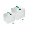 Bolsa de agua plegable cuadrada de PVC de 20 litros, gran capacidad, portátil, para exteriores, coche, hervidor de agua con grifo, cubo telescópico