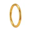 Anillo Minimalista de Acero de Titanio Liso de 2 mm Estilo Europeo y Americano para Mujer, Galvanizado al Vacío en Oro de 18 Quilates, Alta Retención del Color, Joyería Básica al Por Mayor