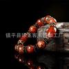 Pulseira de Ágata Dzi Natural, Pulseira de Ágata Dzi com Padrão de Dragão Amarelo-Verde, Pulseira de Ágata Cilíndrica Flor de Gelo de Jade Natural