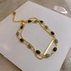 Pulseira francesa retrô banhada a ouro com zircônia, pulseira feminina de luxo de nicho, embalagem independente, fabricantes de joias de alta qualidade, atacado