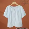 Camisa de Manga Corta para Mujeres Petites, Nueva Blusa Elegante y de Moda Verano 2026, Top Corto Rejuvenecedor y Hermoso para Damas