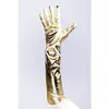 Guantes de charol sexys, largos, para cosplay, accesorios, guantes negros ajustados, guantes de actuación para pole dance.