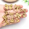 Kit de Materiales para Joyería DIY Colgante de Acero Inoxidable Dorado con Lazo Estilo Lujo de Nicho - Collar Pendientes Pulsera