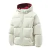 Jaqueta de Algodão com Penugem Cor Sólida 2025 Masculina Inverno Novo Estilo Jovem e Meia-Idade Forrada com Fleece Mais Algodão Jaqueta Solta Tamanho Grande Transfronteiriça