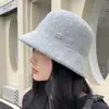 Nuevo Sombrero de Peluche Otoño Invierno Sombrero de Cubo para Mujer Sombrero de Cubeta Cálido Sombrero de Cubo Versátil Casual Sombrero de Ala Ancha Estilo Coreano para Mujer