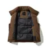 Ropa Vintage Yidao 2026 Invierno Nuevo Estilo Retro Japonés Ropa de Trabajo con Bolsillo Grande Cuello Alto Chaleco de Plumas de Pato Blanco 90