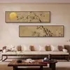 Nueva Pintura Decorativa de Salón de Té Chino Estética de la Dinastía Song Pared de Fondo de Sofá de Sala de Estar Colgante de Pared Bambú Zen Mural de Oficina