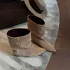 Primer Encuentro Temporada Estilo Coreano Tacón Oculto Oculta Imperfecciones Piernas Adelgazantes Botines Cortos Mujer Cuero Mate Nicho Lujo Ligero Botas Vaqueras Botas de Moda Casual