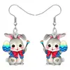 Aretes de Acrílico de Conejo Pendientes Colgantes de Dibujos Animados de Pascua Accesorios para Orejas Encanto Transfronteriza Moda Niñas Damas Niños