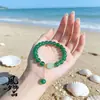 Pulseira Nova de Imitação de Jade 2025 com Pingente de Cabacinha Auspiciosa, Símbolo de Boa Sorte, Estilo Antigo, Pulseira Novo Estilo Chinês, Joia da Moda
