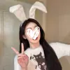 Bonitas orejas de conejo para Halloween, horquilla de felpa, diadema para el pelo, popular en Internet, para otoño e invierno, para el lavado de cara, accesorios para mujer, accesorios para el cabello, horquilla.