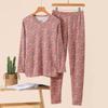 Traje cálido de terciopelo estampado de talla grande para mujeres de mediana edad y ancianas, medio cuello alto holgado, otoño e invierno con forro polar, ropa de mamá al por mayor