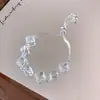 Pulsera de Hilo con Cuentas de Cristal Morado Flor Extensible Moda Dulce Fresca Joyería de Lujo Ligero de Gama Alta