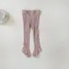 Leggings para niños, colección de primavera y otoño, mallas estilo retro para niñas, leggings de color liso estilo coreano para bebés, diseñados para ser usados como ropa exterior