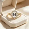 Exclusivo para Cross-border Wish Mais Vendido Novo Ornamento de Cobre Zircônia Branca Anel de Princesa Diamante de Imitação Anel de Noivado Venda Direta