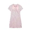 Vestido Corto Elegante de Moda 2026 Estilo Europeo y Americano Transfronterizo para Mujer con Decoración de Lazo 2213777