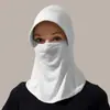 Sombrero de Borde de Hielo de Seda de Verano para Mujer con Protección Solar Integrada para el Cuello Protección UV para Montar al Aire Libre Máscara Facial Completa para Golf