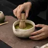 Conjunto Degradê Sakura Matcha Tigela de Chá Cerâmica Japonesa Suporte para Batedor de Chá Ferramentas de Chá da Dinastia Song