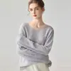 Suéter de cachemira pura para mujer, fino, cuello redondo, diseño de punto trenzado, capa interior cálida, casual y elegante, perfecto como capa base o suéter de punto