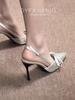 2025 Novo Estilo Sapatos Sociais de Bico Fino com Laço Salto Alto para Mulheres