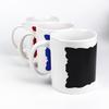 Suministro de fábrica taza 7102 de cerámica con cambio parcial de color, taza para fotos por sublimación de transferencia de calor, taza con diseño de pizarra y flores