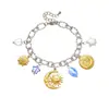 Moda Transfronteriza Nuevo Producto Tendencia Diseño Multielemento Accesorios Tulipán de Goteo de Aceite Luna Estrella Pulsera de Acero Inoxidable