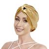 Imitação de turbante de seda europeu e americano popular turbante suave e sedoso feminino cuidados com o cabelo touca de dormir elástica colorida cabelo recebendo e recebendo chapéu