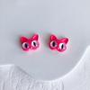 Accesorios de joyería de aleación con pintura y agujero recto con cuentas de gato monstruo, divertidos y bonitos para niños