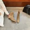 Botas Western de Cuero Suave Chuyuji con Puntera Puntiaguda Estilo Retro para Mujer 2026 Otoño/Invierno Botas Martin Versátiles y Ajustadas