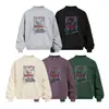 Sudadera con Capucha y Cuello Redondo Estampado de Retrato Creativo para Hombre Estilo Primavera y Otoño Peso Pesado 420g Holgada Casual Sudadera con Capucha Marca de Moda