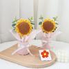Ramo de cubo pequeño de lana tejida con girasoles tejidos, productos terminados para enviar a los maestros, regalo de cumpleaños creativo con flores para el Día Nacional