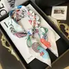 Pañuelo Cuadrado de Imitación Seda Floral Estilo Francés para Mujer, Novedad Primavera 2026 Estampado por Ambos Lados Moda Chal de Alta Gama Bufanda de Seda al por Mayor