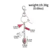 Pentagrama en forma de corazón con goteo de aceite de aleación para labio, lápiz labial, gafas de sol, colgante para bolso de hombro, llavero, decoración de bolso, accesorio