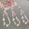 Lindo Estilo de Hada Amor Flor Cadena de Mano Abalorios Joyería Cordón para Teléfono Móvil Cadena Conveniente Accesorios para Bolsa Colgante