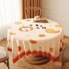 Mantel redondo estilo Ins, impermeable, a prueba de aceite, lavable, resistente al calor, nuevo modelo 2026, lujo ligero, sensación de alta gama, mantel redondo para mesa de centro