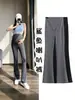 Pantalones acampanados de tiburón para maternidad talla grande, estilo primavera y otoño, cintura alta elástica, soporte para el vientre, ajustados, fluidos, pantalones largos acampanados deportivos para maternidad