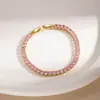 Pulsera transfronteriza personalizada de circonita de colores, estilo de lujo ligero, estilo simple europeo y americano, diseño de nicho, exquisito accesorio para la mano
