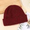 Chapéu de malha com lantejoulas da moda para mulheres, chapéu quente e frio para outono e inverno, chapéu de lã à prova de frio, protetores de orelha grossos, chapéu empilhável