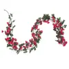 Amazon Transfronterizo Simulación Guirnalda de Rosas Flores Artificiales Hojas Verdes Planta Guirnalda de Flores Enredaderas Boda Decoración del Hogar Ratán Al por Mayor
