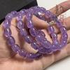 Yunran Venta al por Mayor Pulsera de Cuentas de Barril de Amatista Lavanda Natural Color Claro Pulsera de Cuentas de Barril de Amatista Regalo Joyería