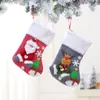 Novas Meias de Natal Grandes Sacola de Presente Decoração de Natal Meias de Natal Listradas Brancas Enfeites para Pendurar