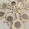 DIY Blanco Embrión Madera Espejo Pequeño Niños Hecho a Mano Molde de Madera Copo de Nieve Arcilla Barro Arcilla Ultraligera Pintura Espejo Hecho a Mano