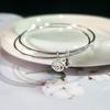 Pulseira Sino Caizi de Anel Duplo Estilo Simples Feminino Design Ins de Luxo Leve Pulseira de Prata Masculina e Feminina Pulseira Elegante de Alto Nível