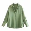 Venta al por mayor de Ropa Femenina Transfronteriza Europea y Americana, Camisas de Seda Multicolores con Textura Satinada, Elegantes y Versátiles